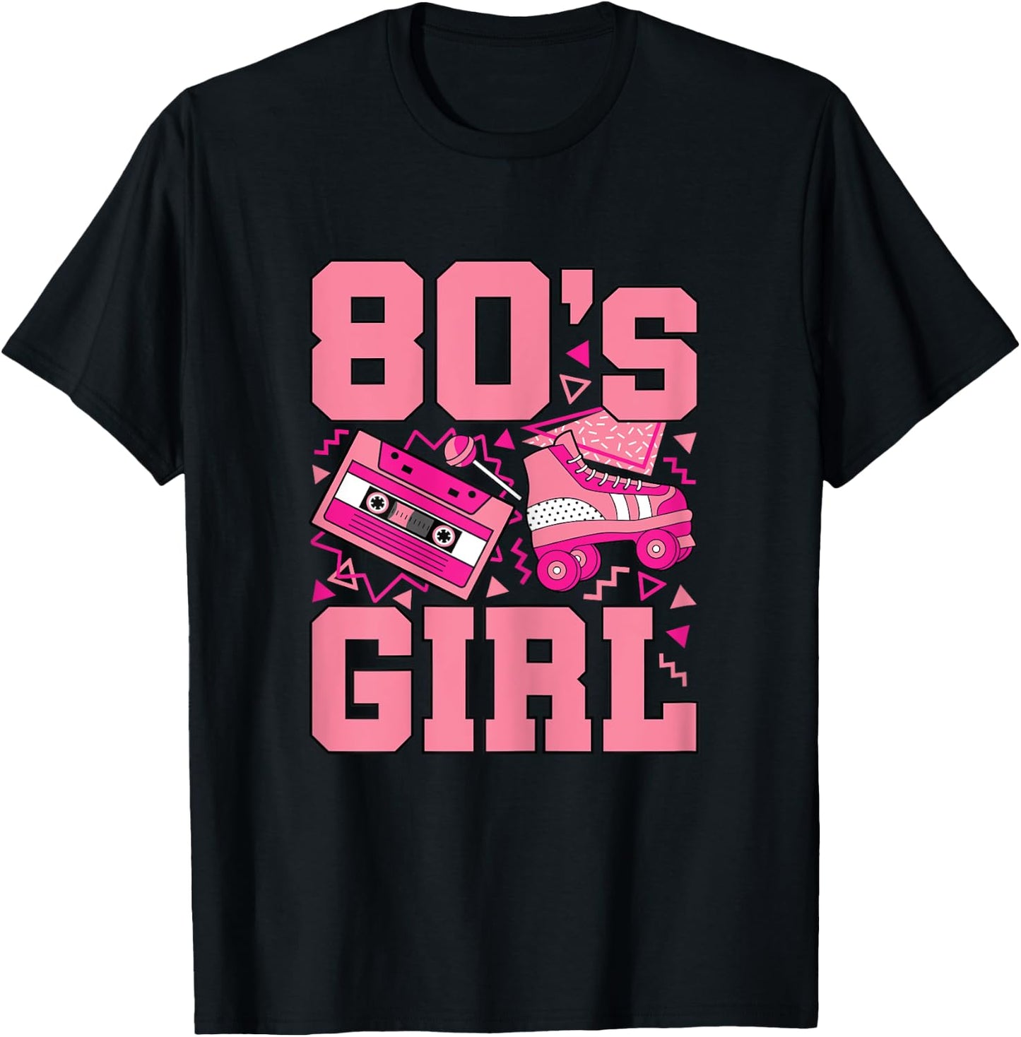 Funny 80's Girl 80s Outfit Retro Party Women Girls Kids T-Shirt - T-Shirt | Black