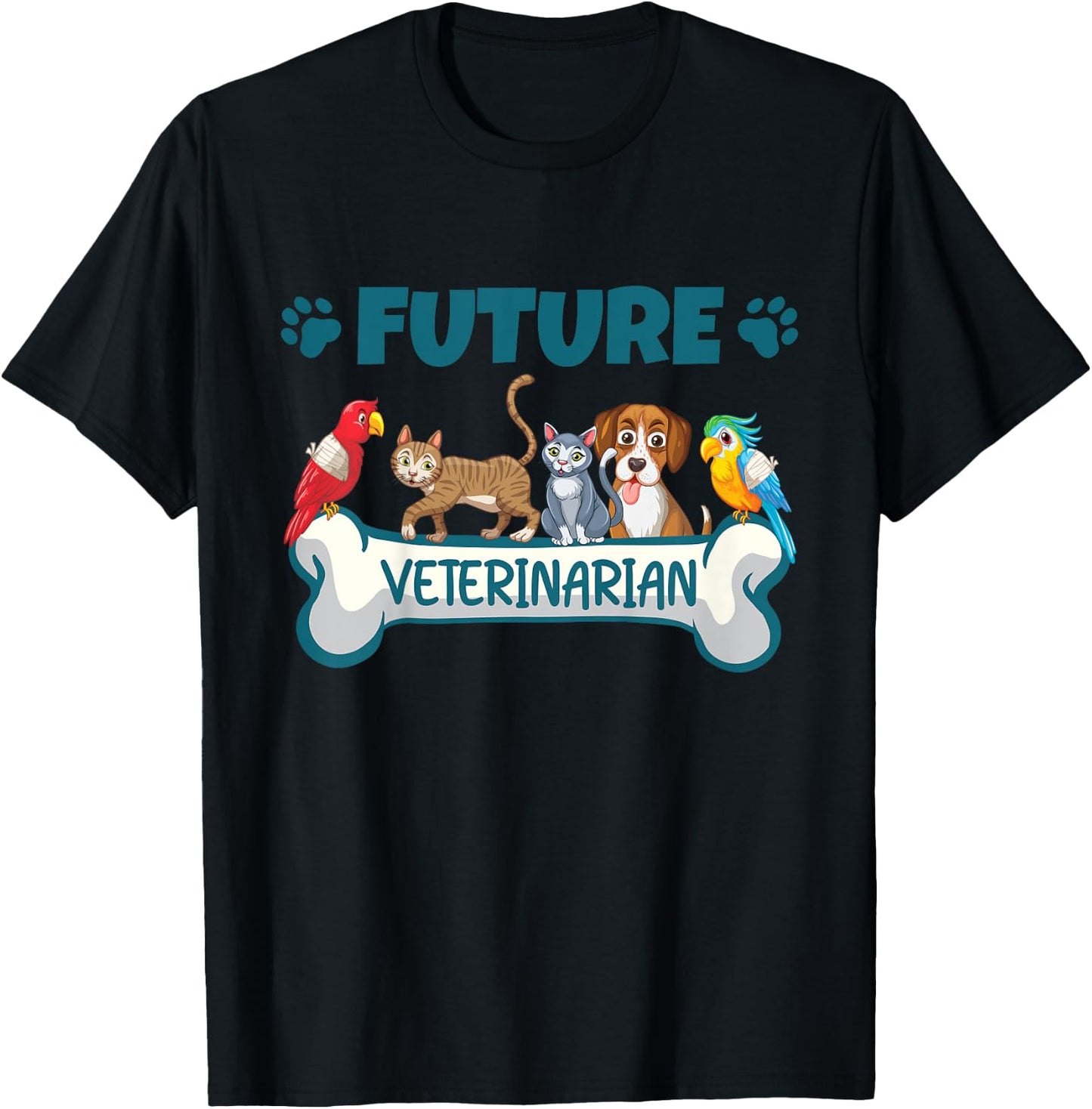Kids Future Veterinarian For Kids Boys Girls And Toddlers T-Shirt - T-Shirt | Black