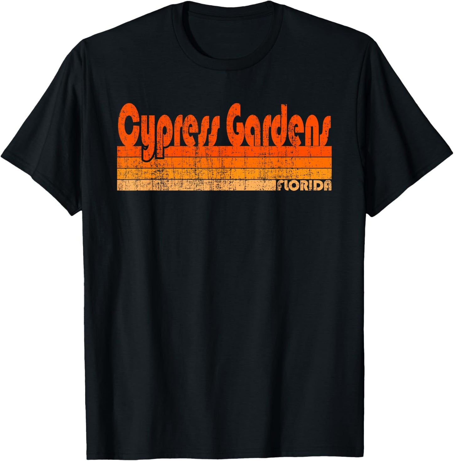 Cypress Gardens, Florida Retro 80s Style T-Shirt - T-Shirt | Black