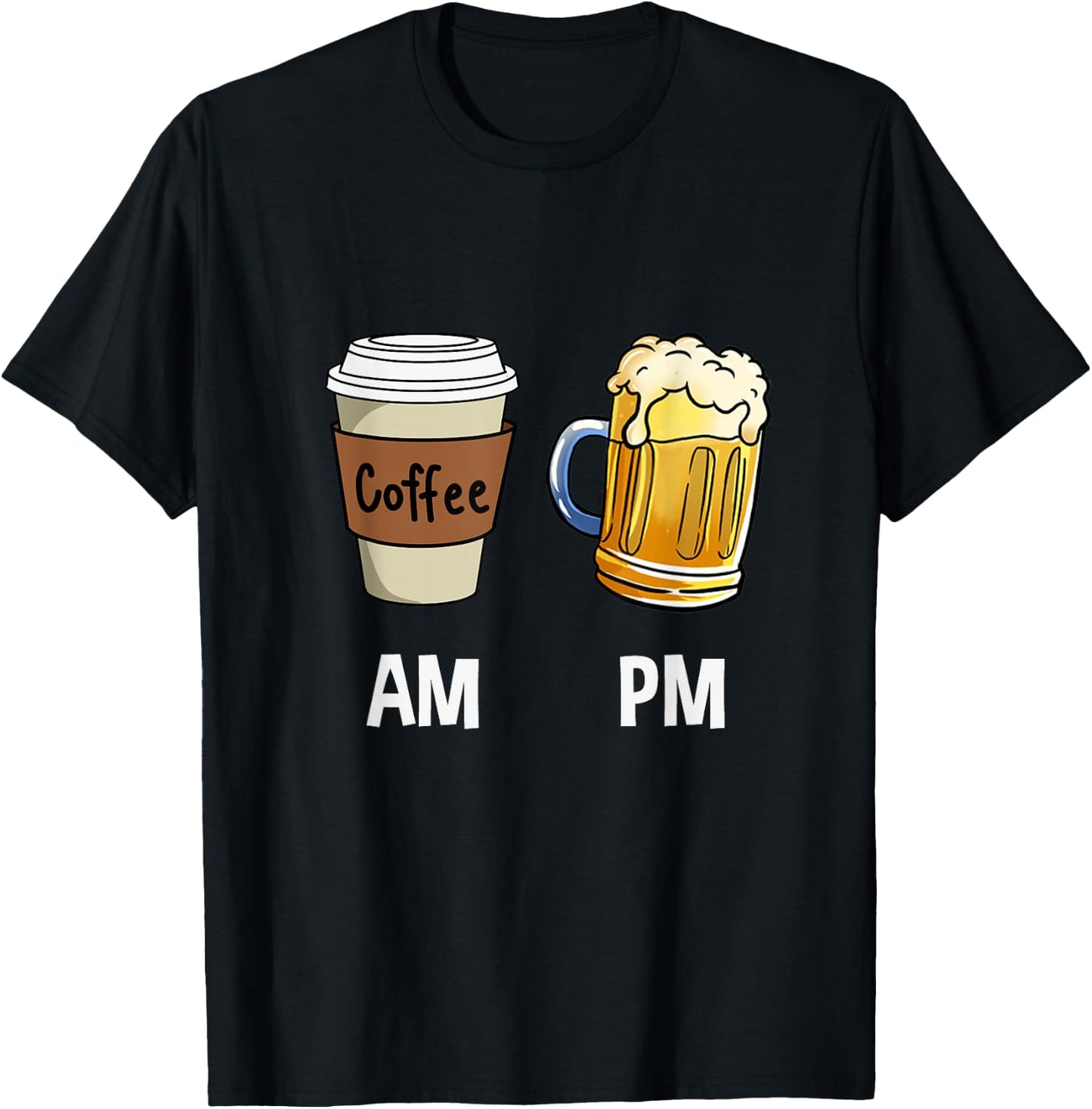 AM Coffee PM Beer T-Shirt - T-Shirt | Black
