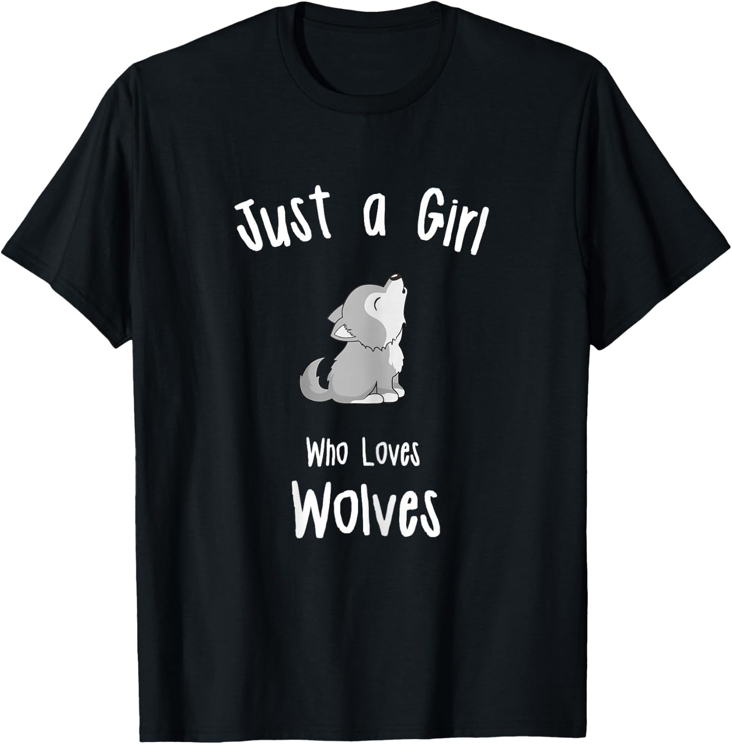 Wolf Shirt for Girls | Girls Wolf T-Shirt - T-Shirt | Black