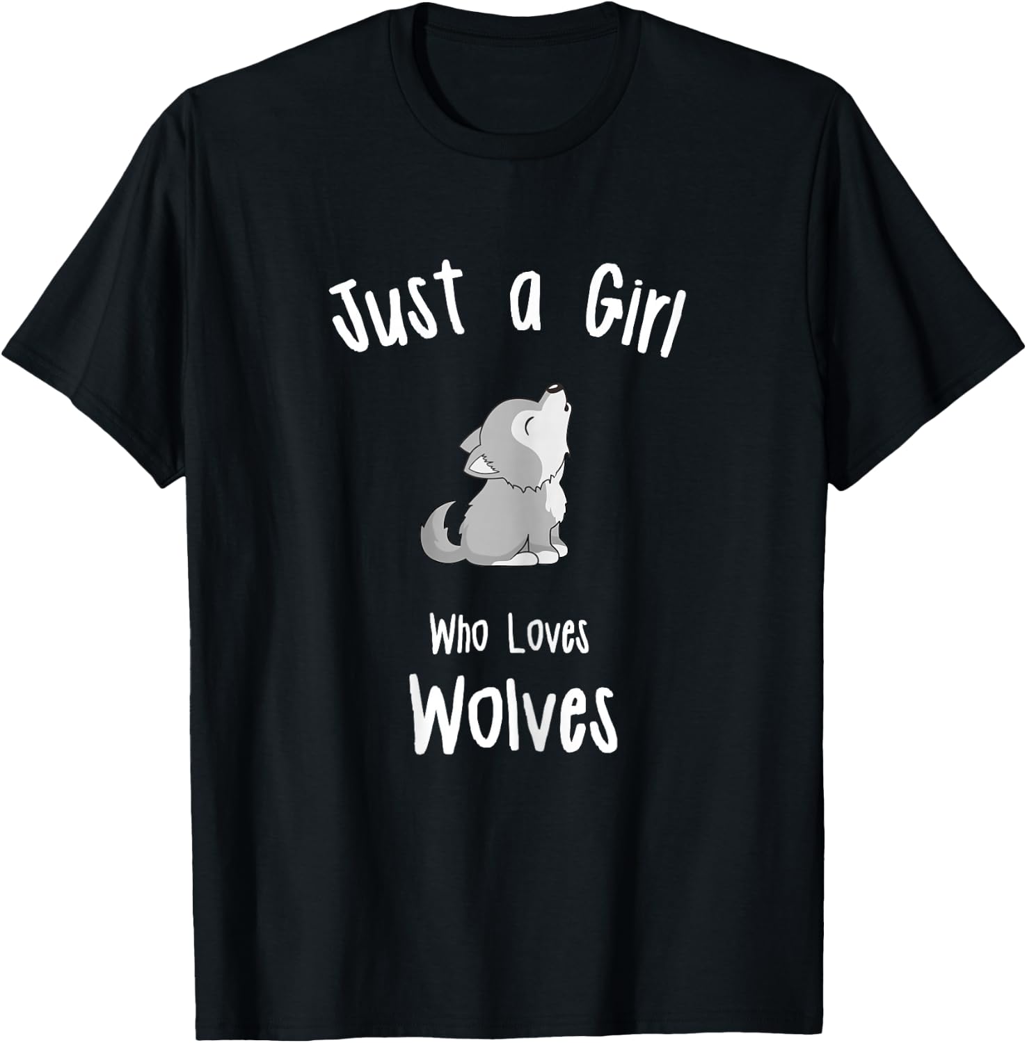 Wolf Shirt for Girls | Girls Wolf T-Shirt - T-Shirt | Black