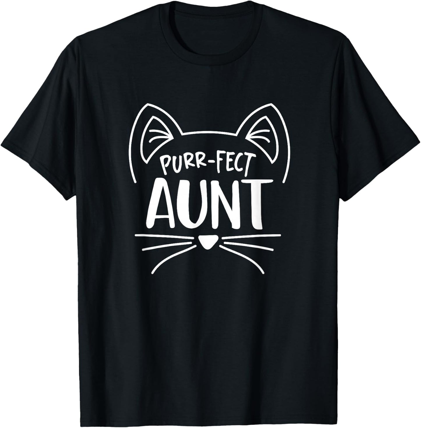 Purr-fect Aunt Gift aunties cat lovers T-Shirt - T-Shirt | Black