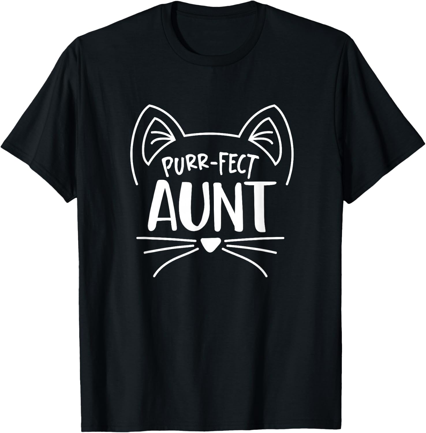Purr-fect Aunt Gift aunties cat lovers T-Shirt - T-Shirt | Black