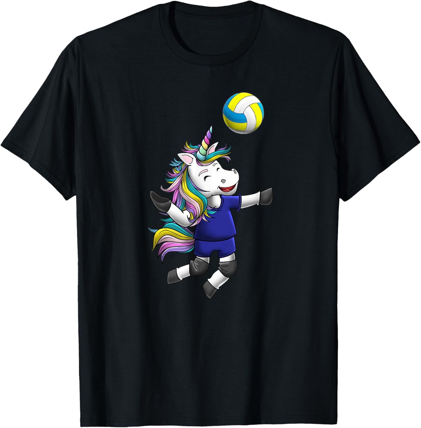 Girls Volleyball Shirt Unicorn Love Funny Magical Team Gift T-Shirt - T-Shirt | Black