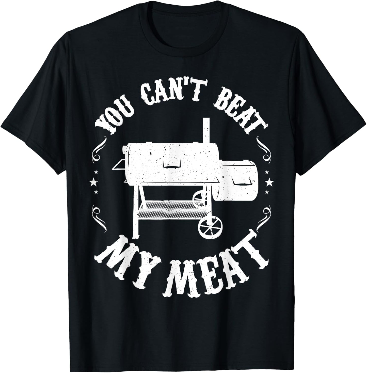 Funny BBQ Pit Reverse Flow Smoker Accessory Dad Grill T-Shirt - T-Shirt | Black