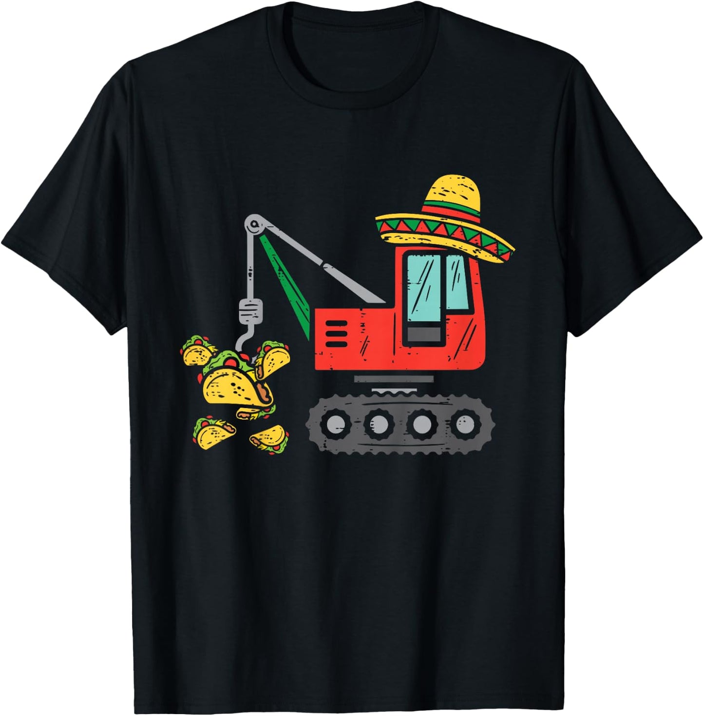 Kids Mexican Crane Tacos Boys Cinco De Mayo Fiesta Kids Toddler T-Shirt - T-Shirt | Black