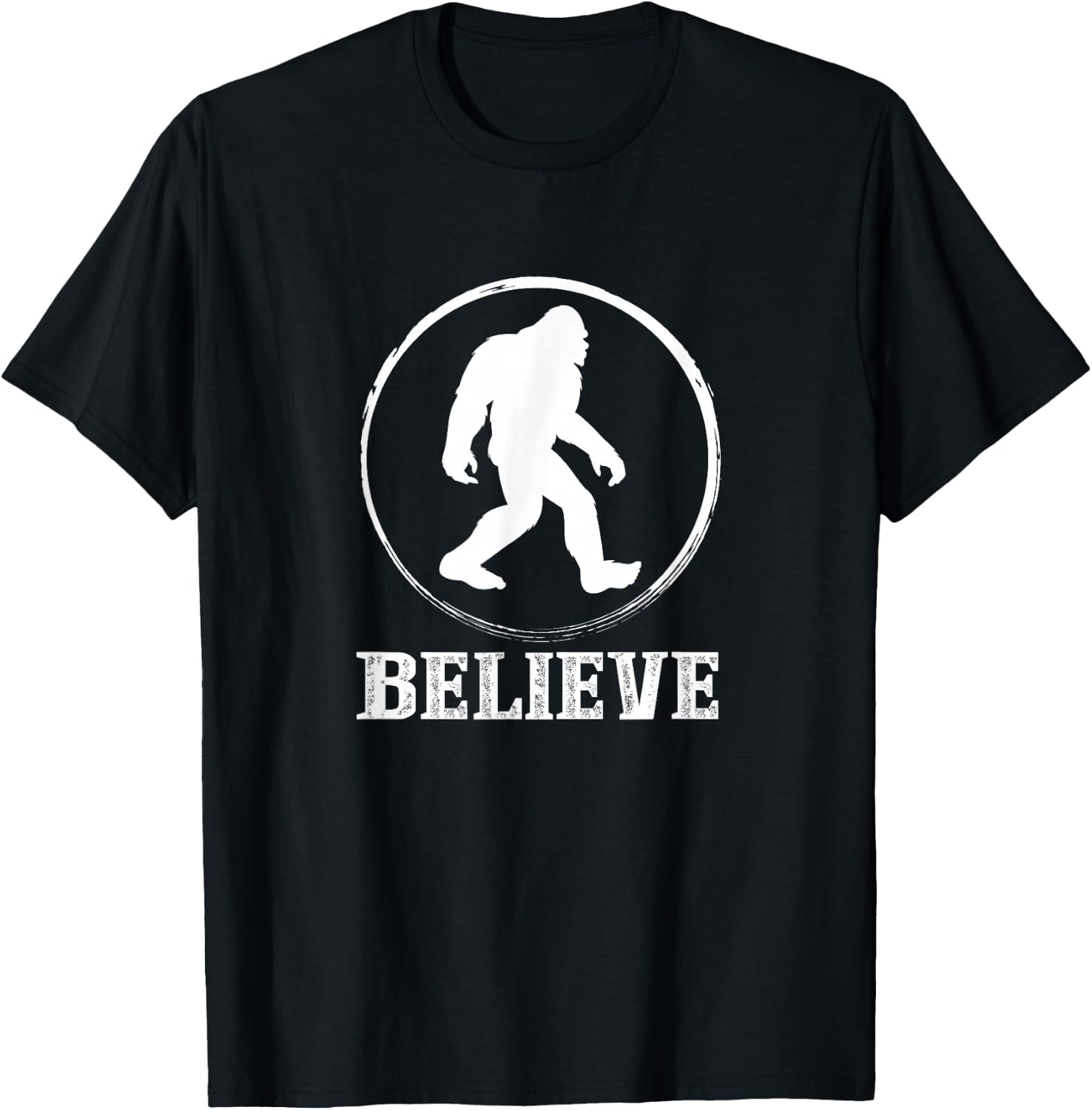 Believe Bigfoot Believer Sasquatch Finding Big Foot T-Shirt - T-Shirt | Black