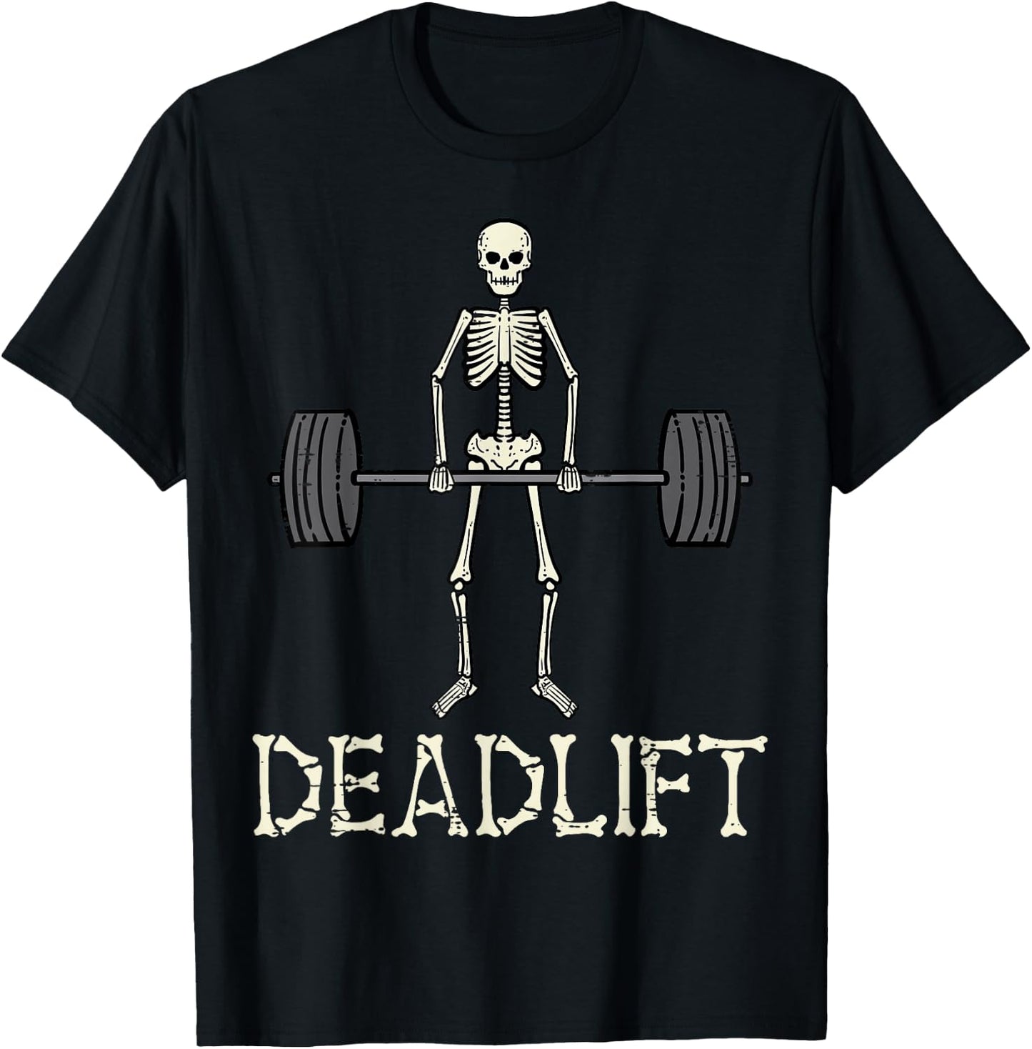 Halloween Deadlift Skeleton Gym Workout Costume Men Women T-Shirt - T-Shirt | Black