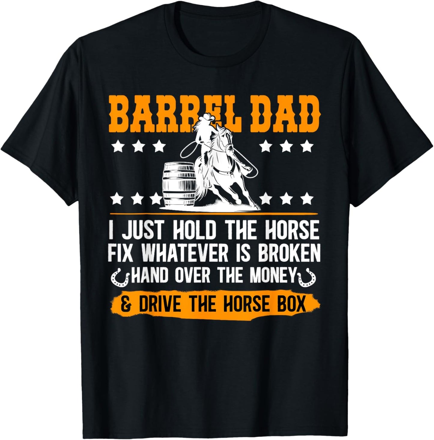 Barrel Racing Dad Definition Dad Of A Barrel Racer Father T-Shirt - T-Shirt | Black