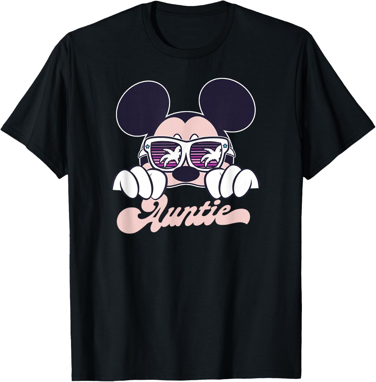 Disney Mickey and Friends Mickey Summer Vibes Auntie Logo T-Shirt - T-Shirt | Black