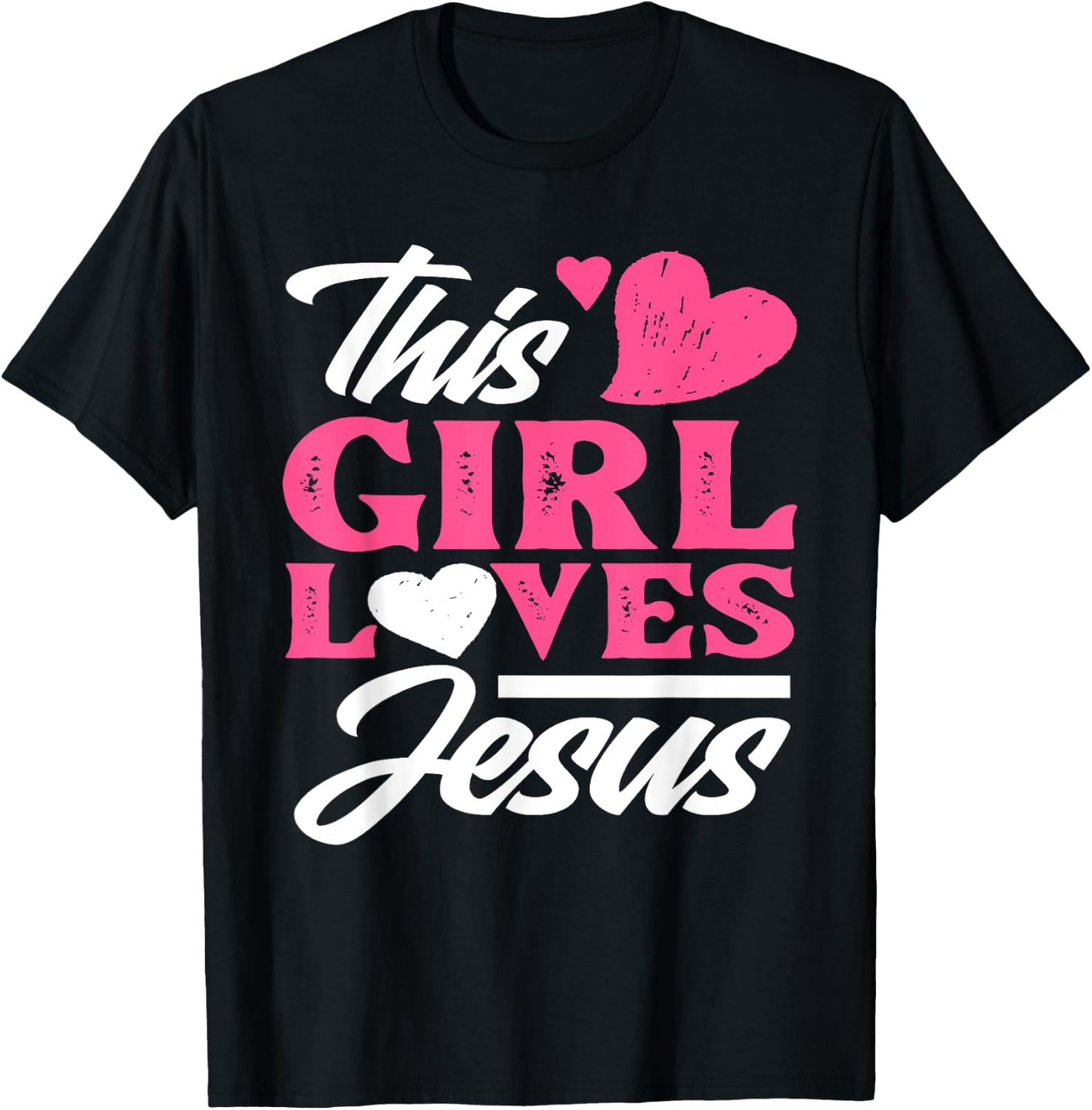This Girl Loves Jesus - Cute Christian Girl Gift T-Shirt - T-Shirt | Black