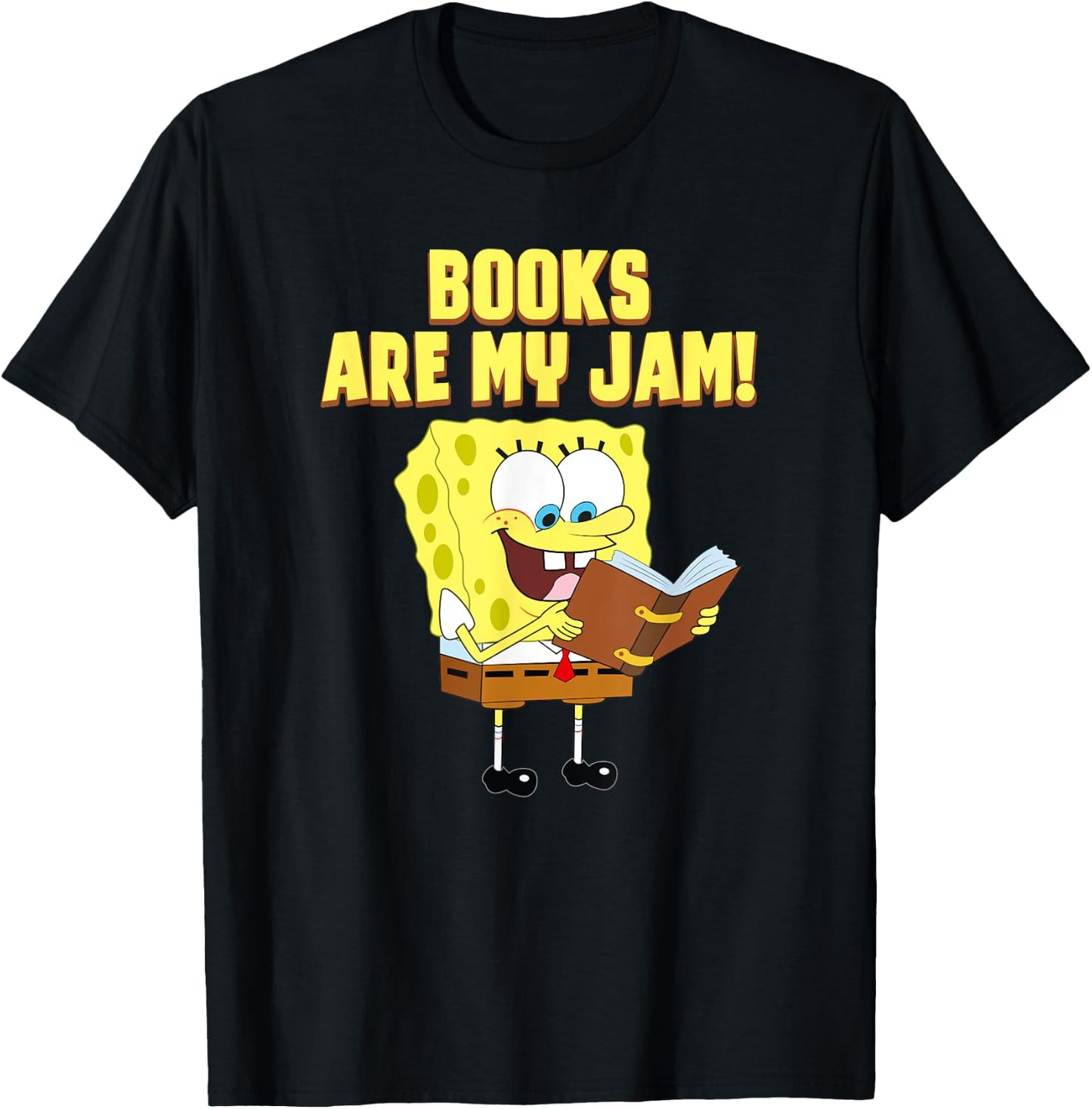 Mademark x SpongeBob SquarePants - SpongeBob Loves Reading - Books are My Jam T-Shirt - T-Shirt | Black