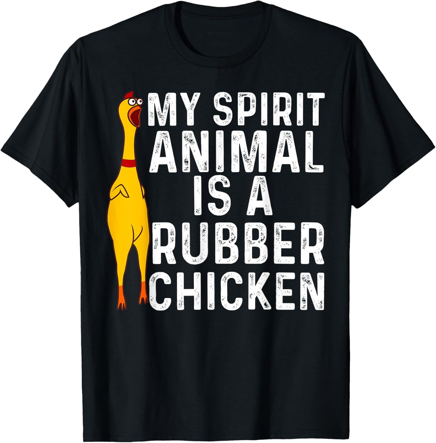 Funny Rubber Chicken Gift Men Women Rubber Chicken Costume T-Shirt - T-Shirt | Black