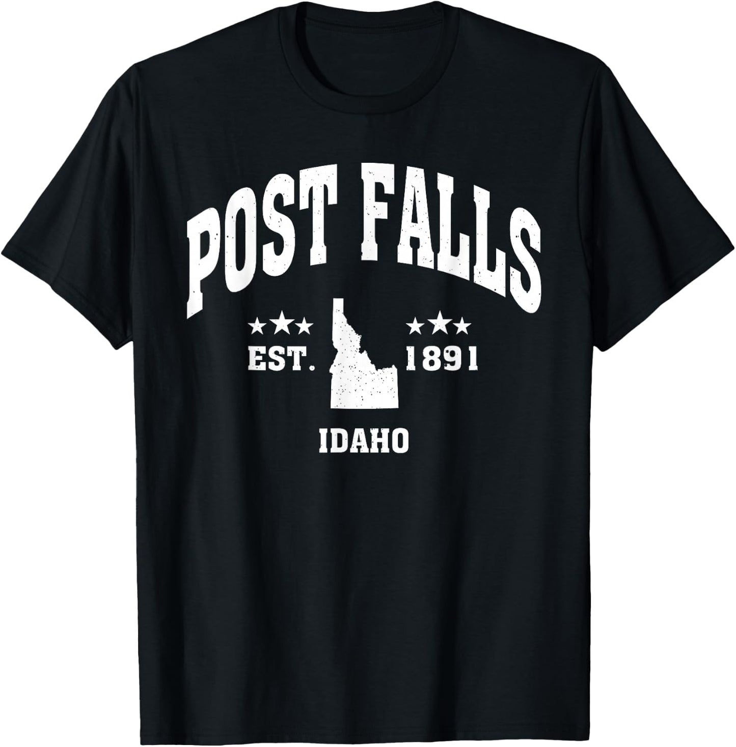 Retro Post Falls Idaho ID Throwback Athletic Sport T-Shirt - T-Shirt | Black