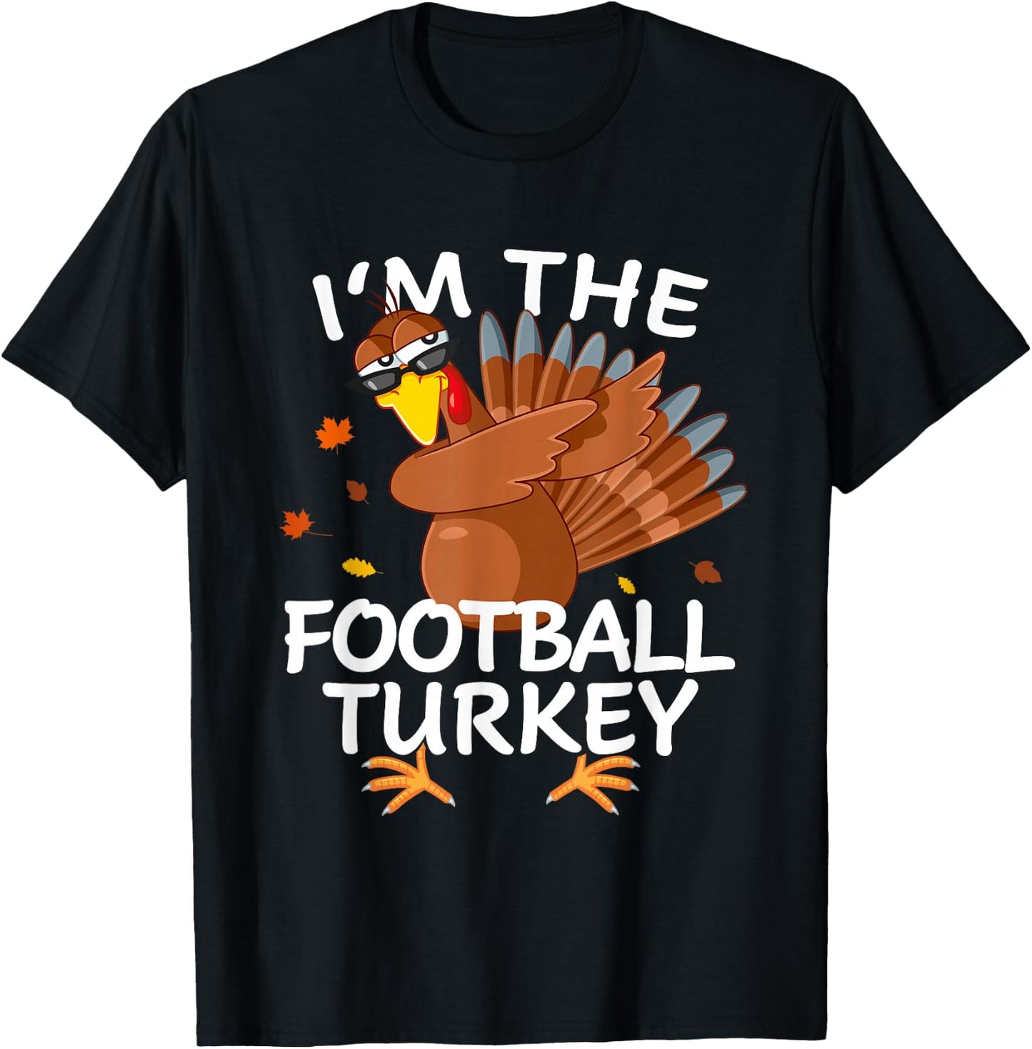 Football Turkey Matching Outfit Thanksgiving Pajamas Family T-Shirt - T-Shirt | Black