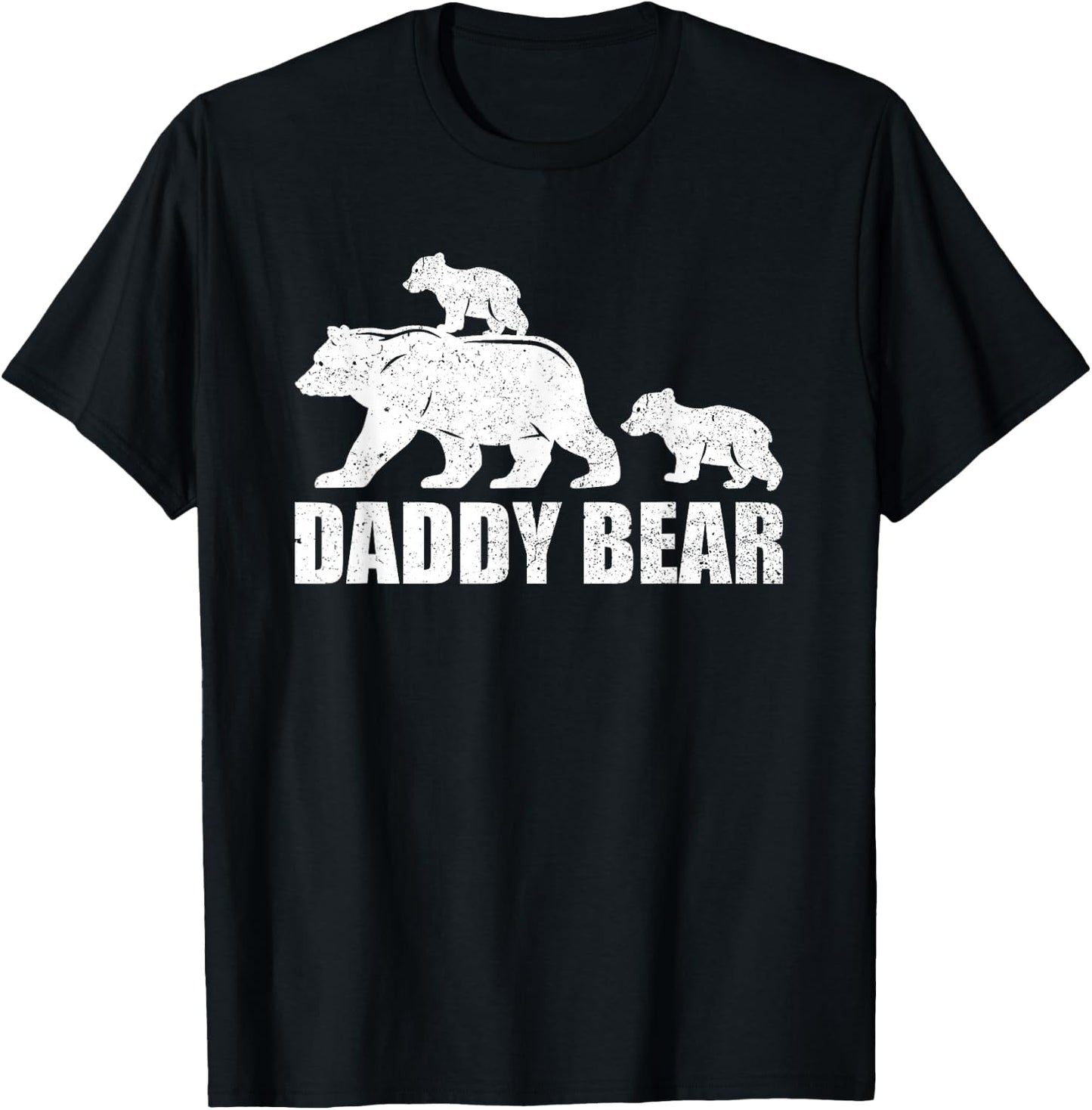 Daddy Bear 2 Cubs Shirt Daddy Bear Twin Dad 2 Kids T-Shirt - T-Shirt | Black