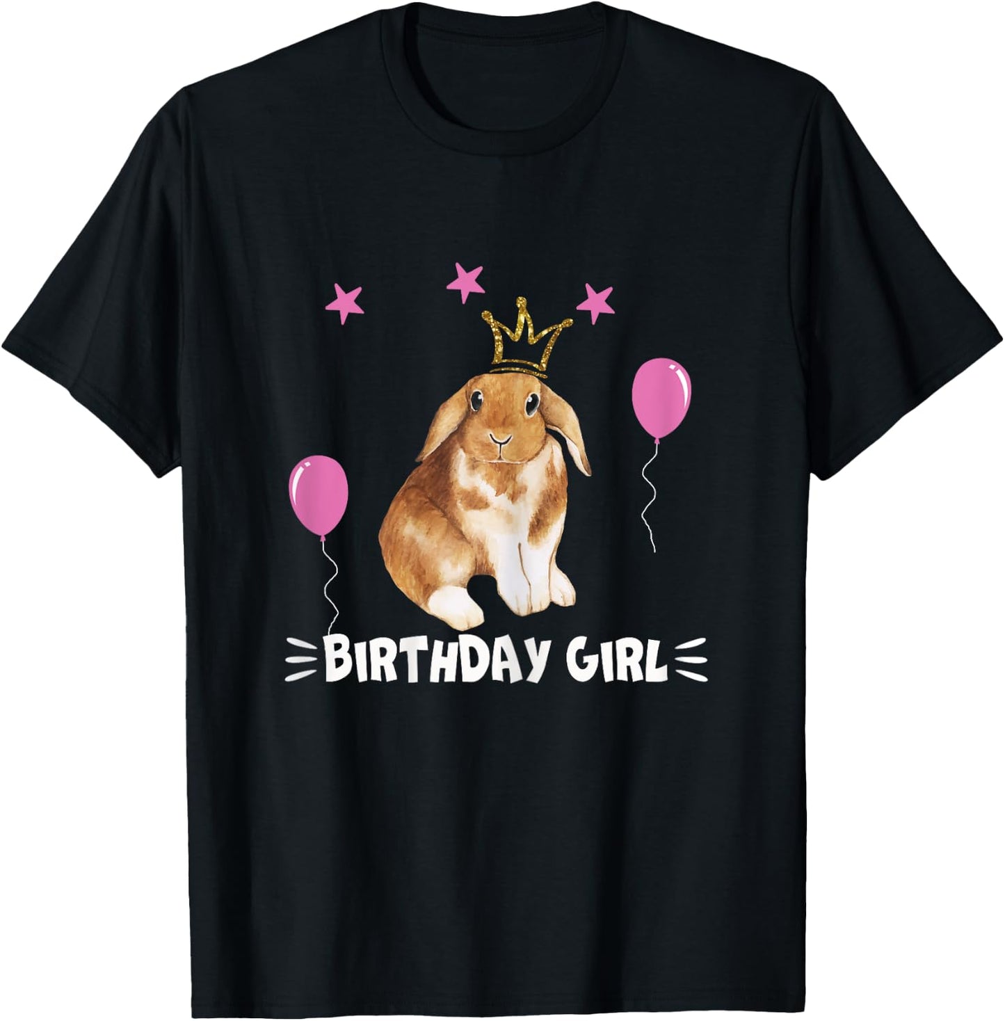 Little Birthday Girl shirt Bunny Princess Cute Rabbit gift T-Shirt - T-Shirt | Black