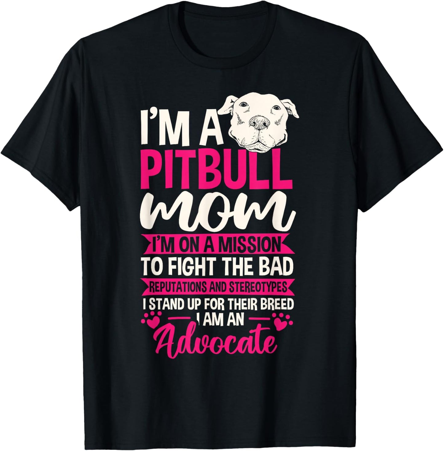Pitbull Mom Pit Bull Terrier Mommy Pibble Mother's Day T-Shirt - T-Shirt | Black