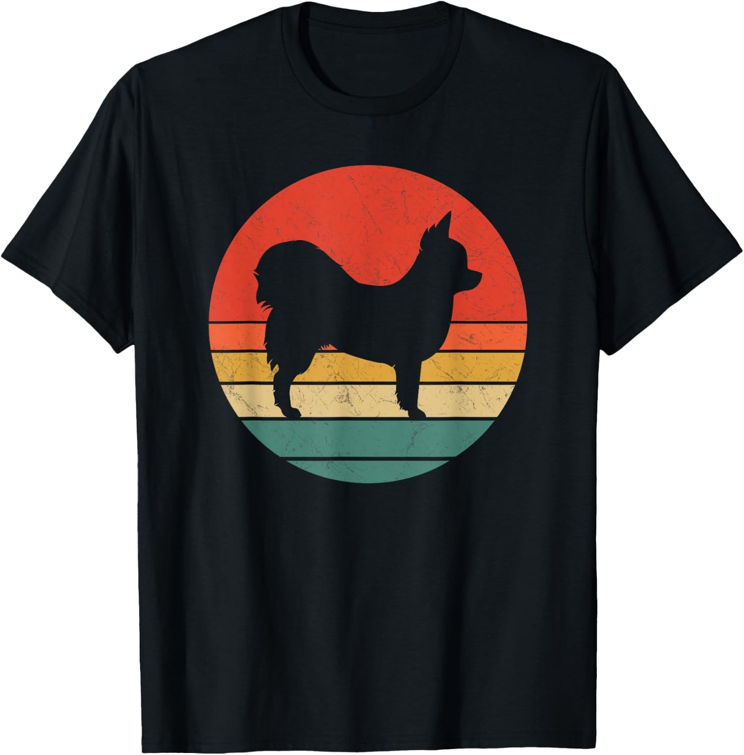 Pomchi Vintage Dog Silhouette Retro 60s 70s Cute Dogs Gift Men Women Kids T-Shirt - T-Shirt | Black