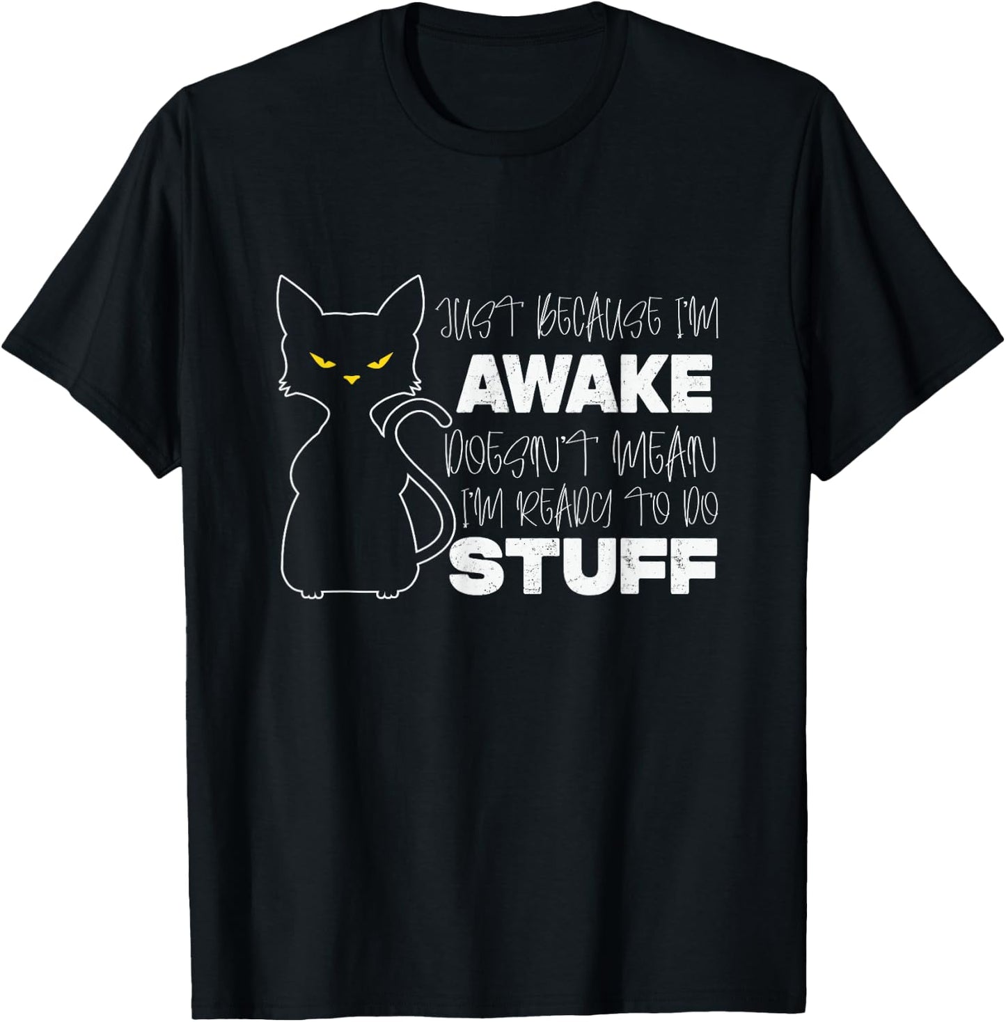 Cat Lover Lazy Graphic Men Girls Boys Kids Cats T-Shirt - T-Shirt | Black