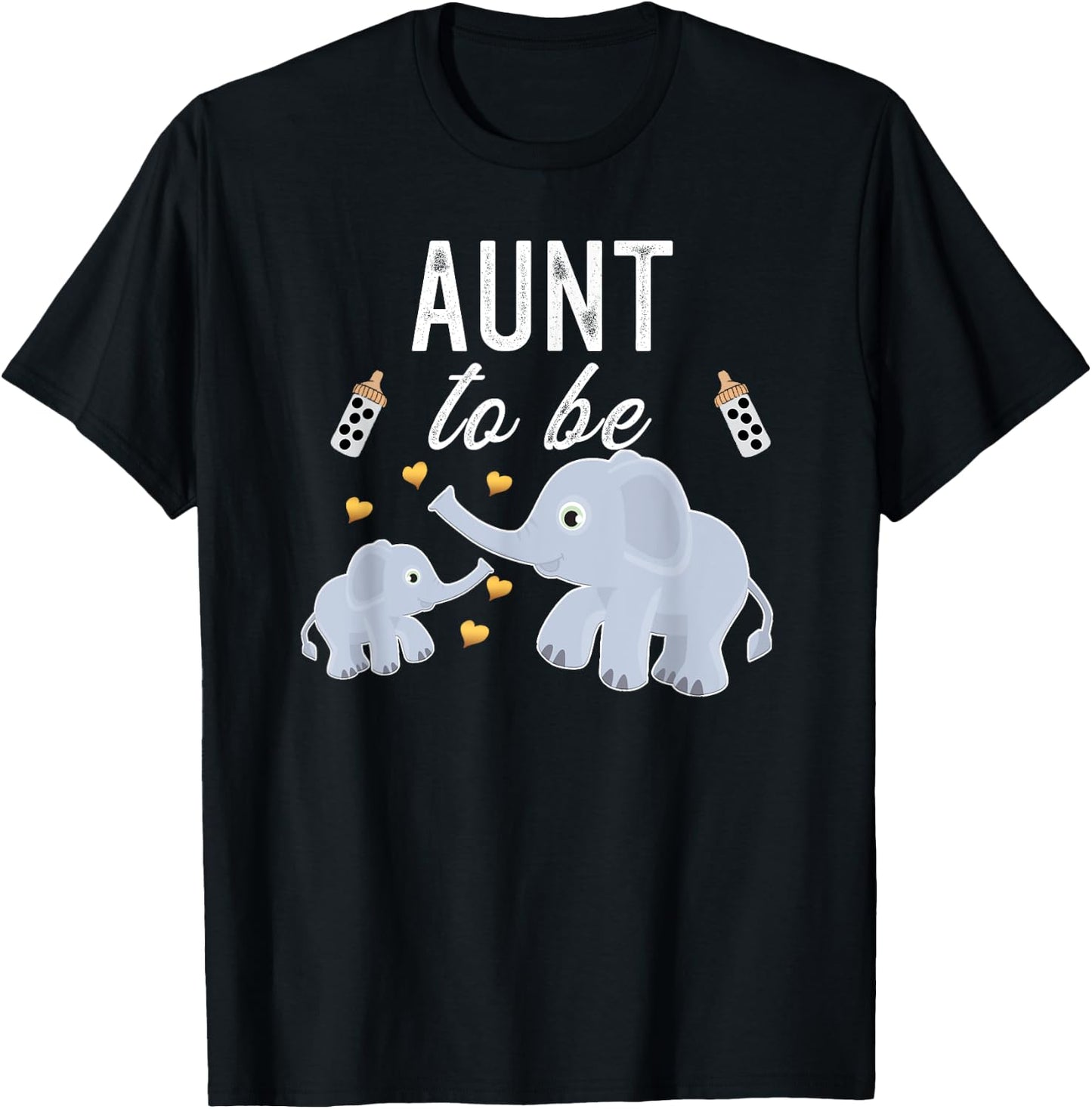 Aunt To Be Elephant Baby Shower Aunt T-Shirt - T-Shirt | Black