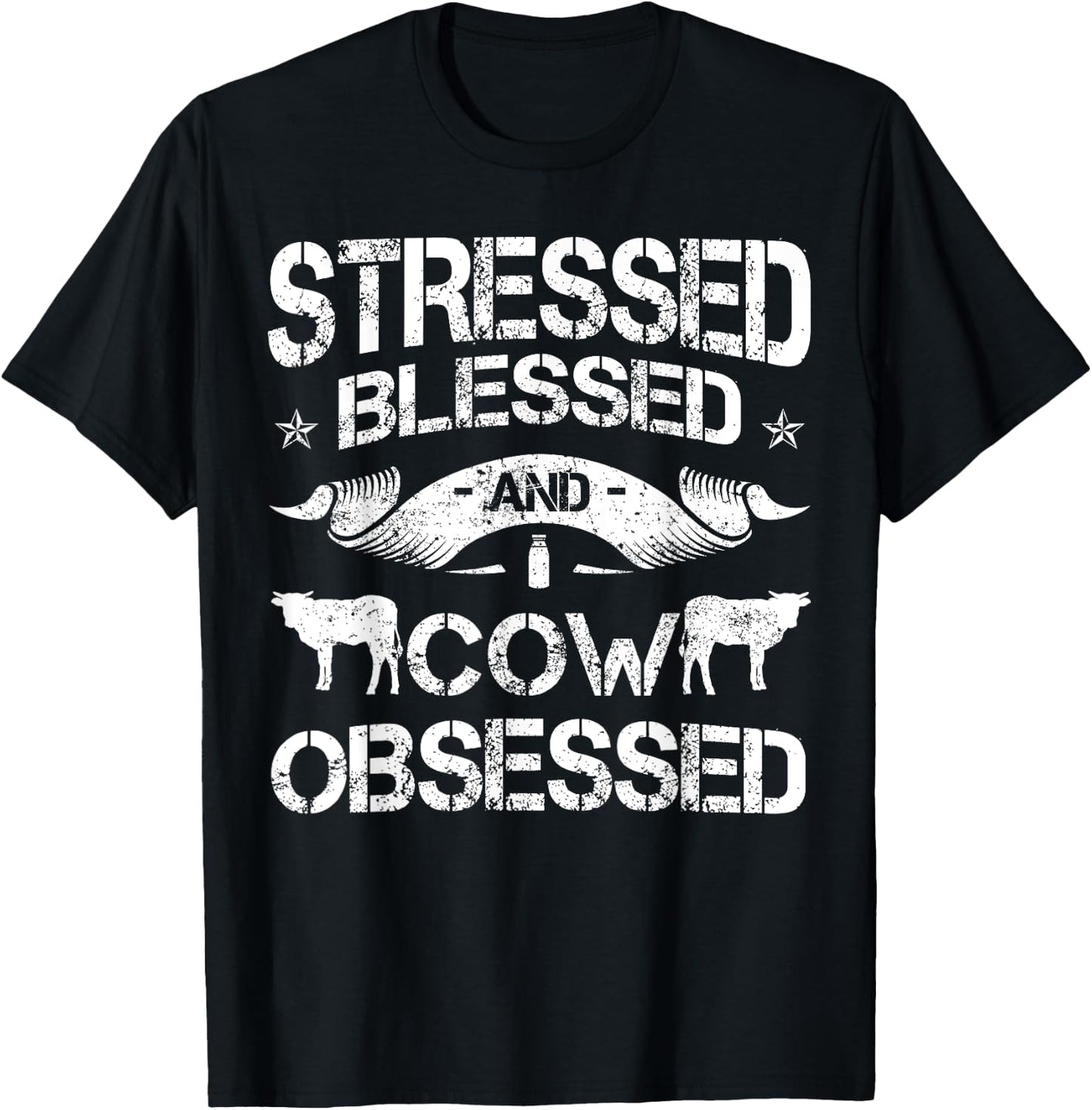 Cow Pattern Cattle Ranch Holstein Friesian Livestock Angus T-Shirt - T-Shirt | Black