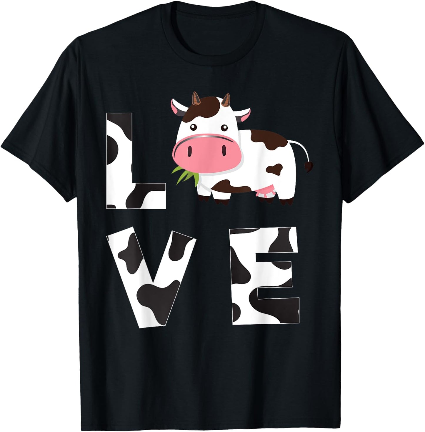 Farmer Farming Cute Farm Animal Lover Kids Gift Love Cow T-Shirt - T-Shirt | Black