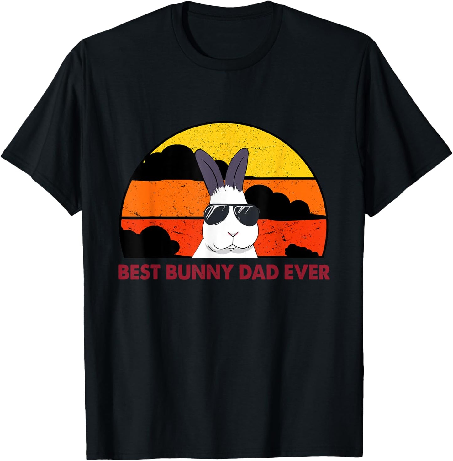 Best Bunny Dad Ever Rabbit Daddy Bunny Father Bunny T-Shirt - T-Shirt | Black
