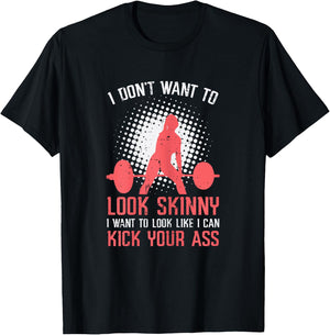 Gym I Dont Want To Look Skinny Funny Workout Fitness Women T-Shirt - T-Shirt | Black