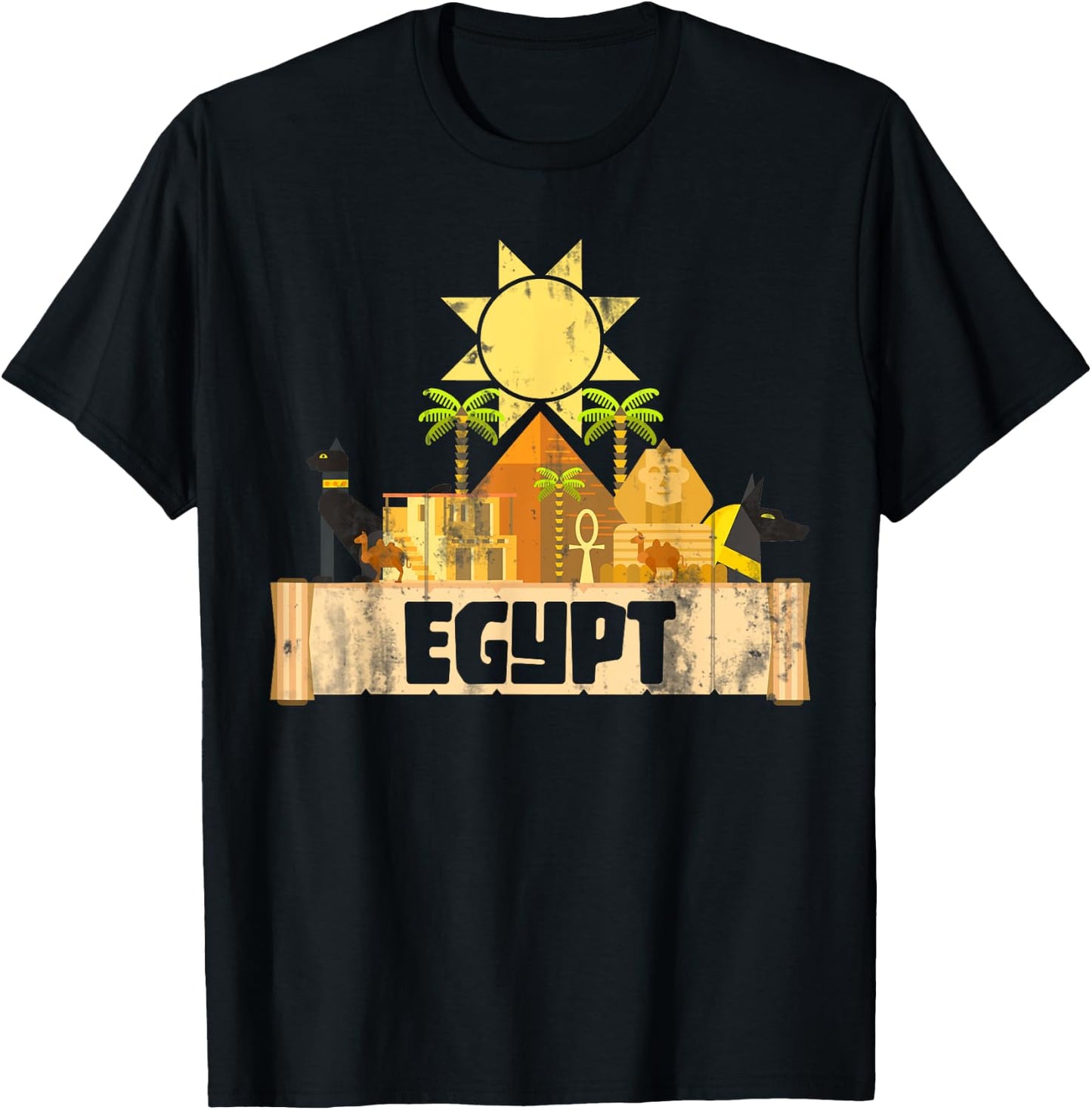 Egypt Egyptian Pyramids Gift Egypt Black Small Classic Fit Short Sleeve Graphic T-Shirt - T-Shirt | Black
