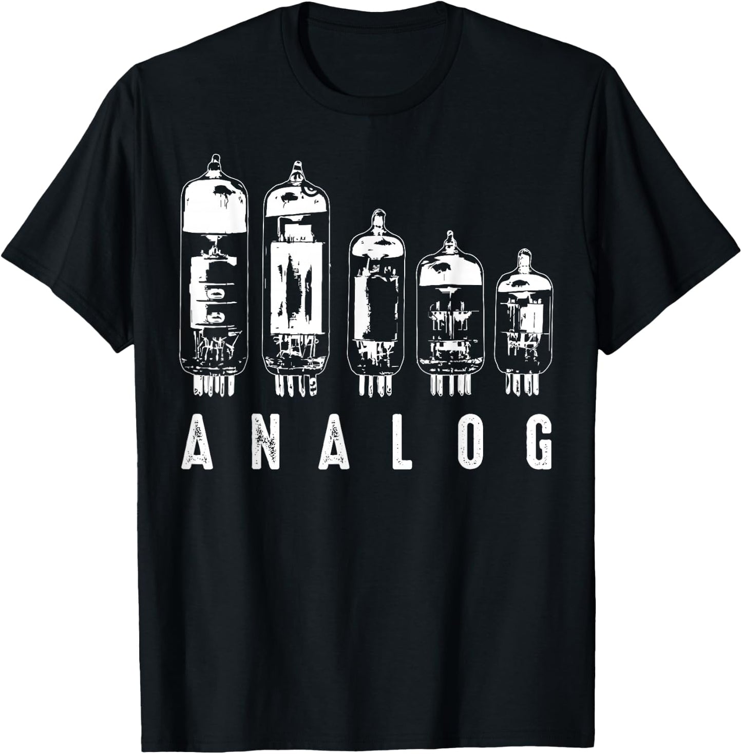 Cool Analogue Vacuum Tubes Gift Funny Electron Valve Lover T-Shirt - T-Shirt | Black