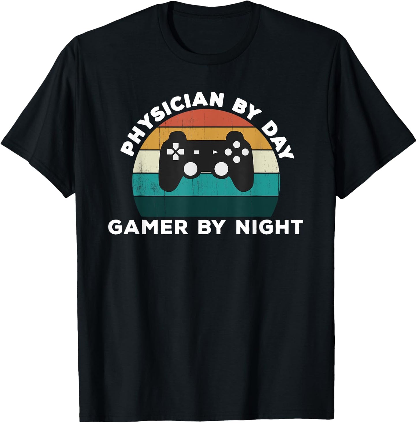 Funny Physician By Day Gamer By Night Dr Video Game Lover T-Shirt - T-Shirt | Black