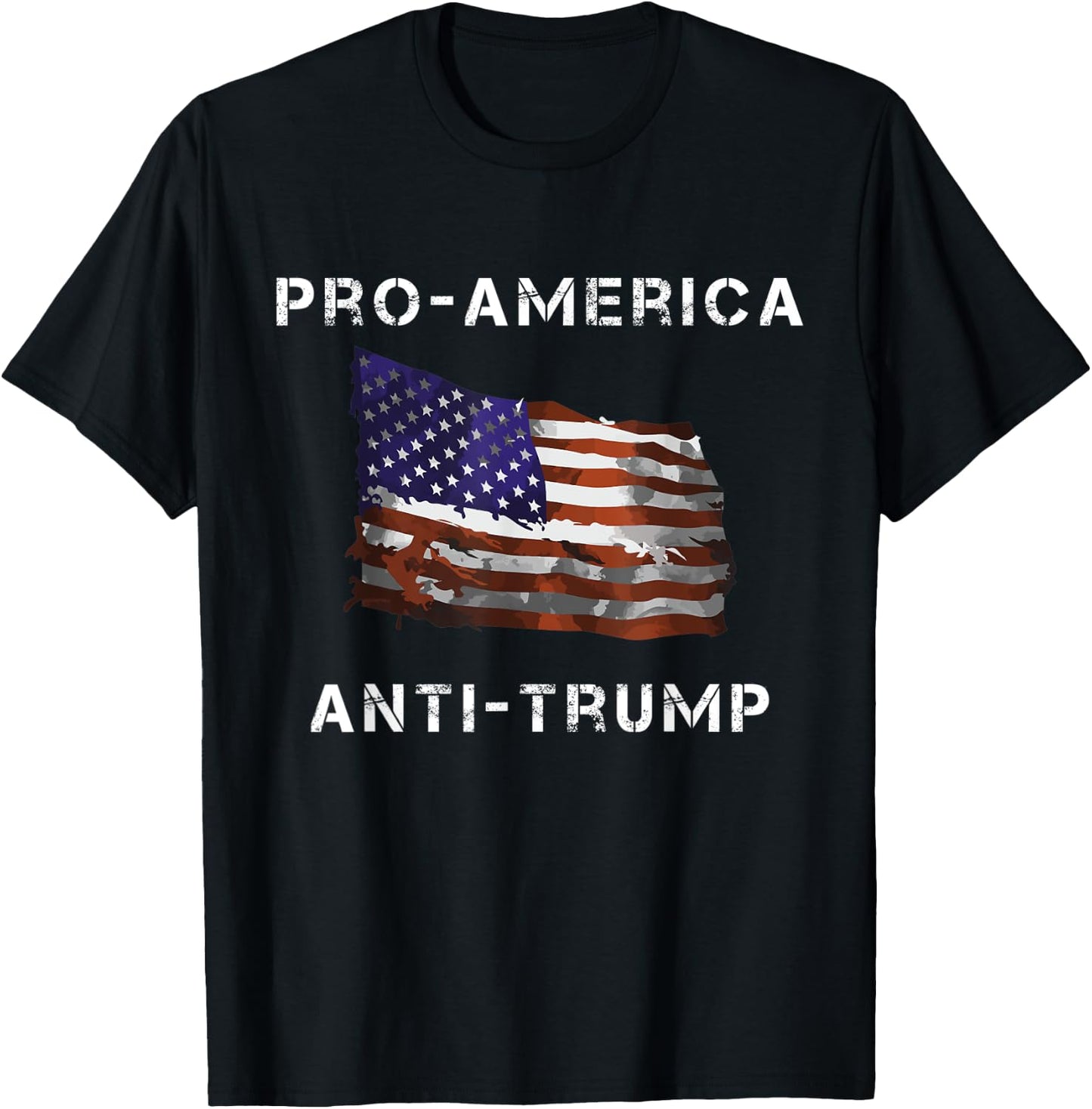 Pro-America Anti-Trump American USA Flag Men T-Shirt - T-Shirt | Black