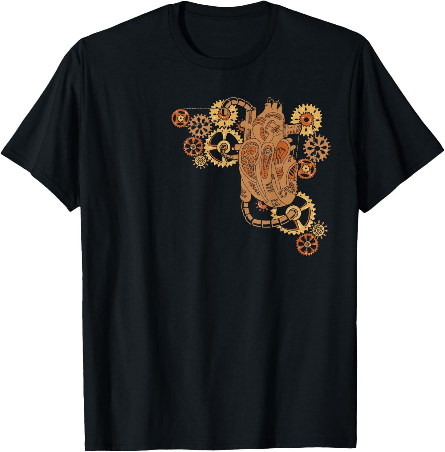 Steampunk Mechanical Heart, Victorian Era Steampunk T-Shirt - T-Shirt | Black