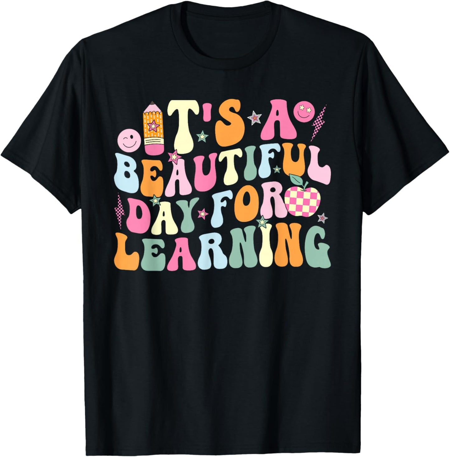 It's Beautiful-Day For Learning Retro Teacher Students Women T-Shirt - T-Shirt | Black