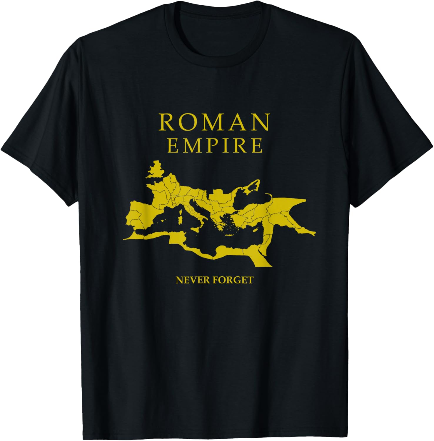 Roman Empire Map - Never Forget - SPQR Rome T-Shirt - T-Shirt | Black