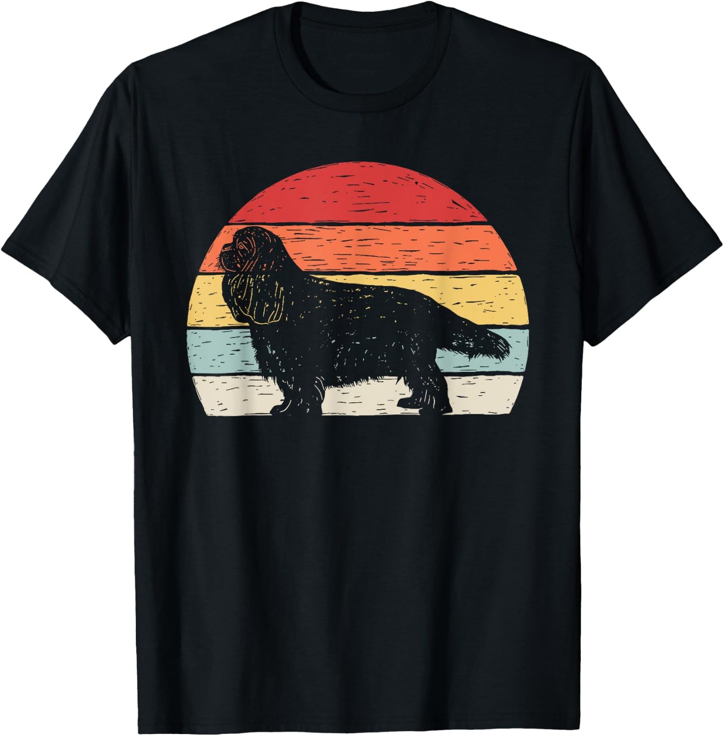 Vintage Retro Cavalier King Charles Spaniel Dog Breed Men Women Kids T-Shirt - T-Shirt | Black