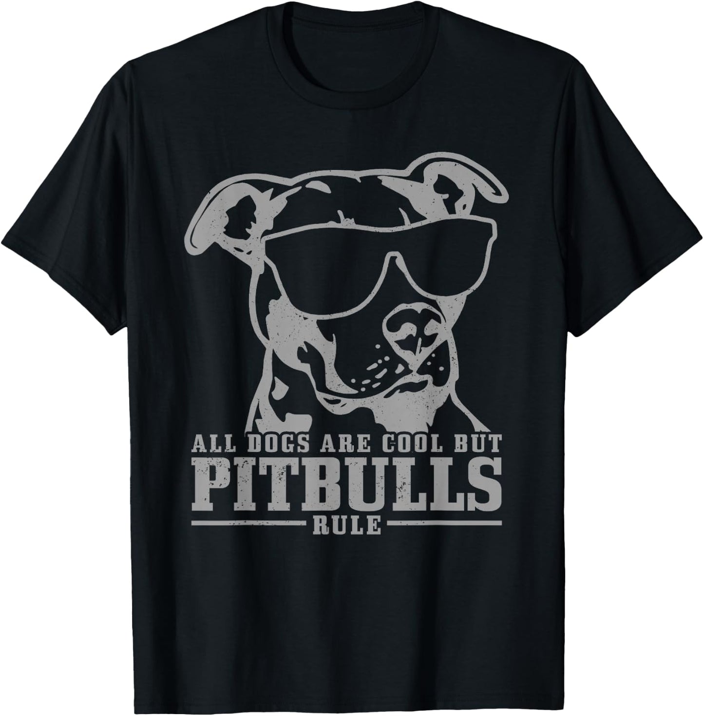 Pitbull All Dogs Are Cool Pitbulls Rule Funny Pitbull T-Shirt - T-Shirt | Black