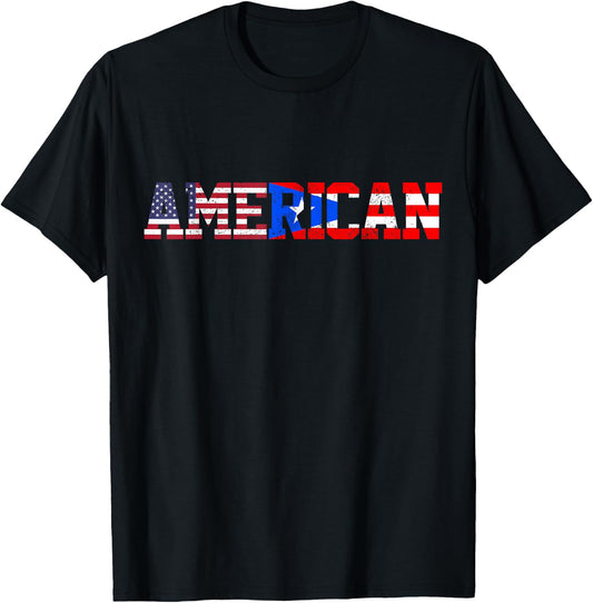 Puerto Rico Pride Flag American Puerto Rican Pride Gift T-Shirt - T-Shirt | Black