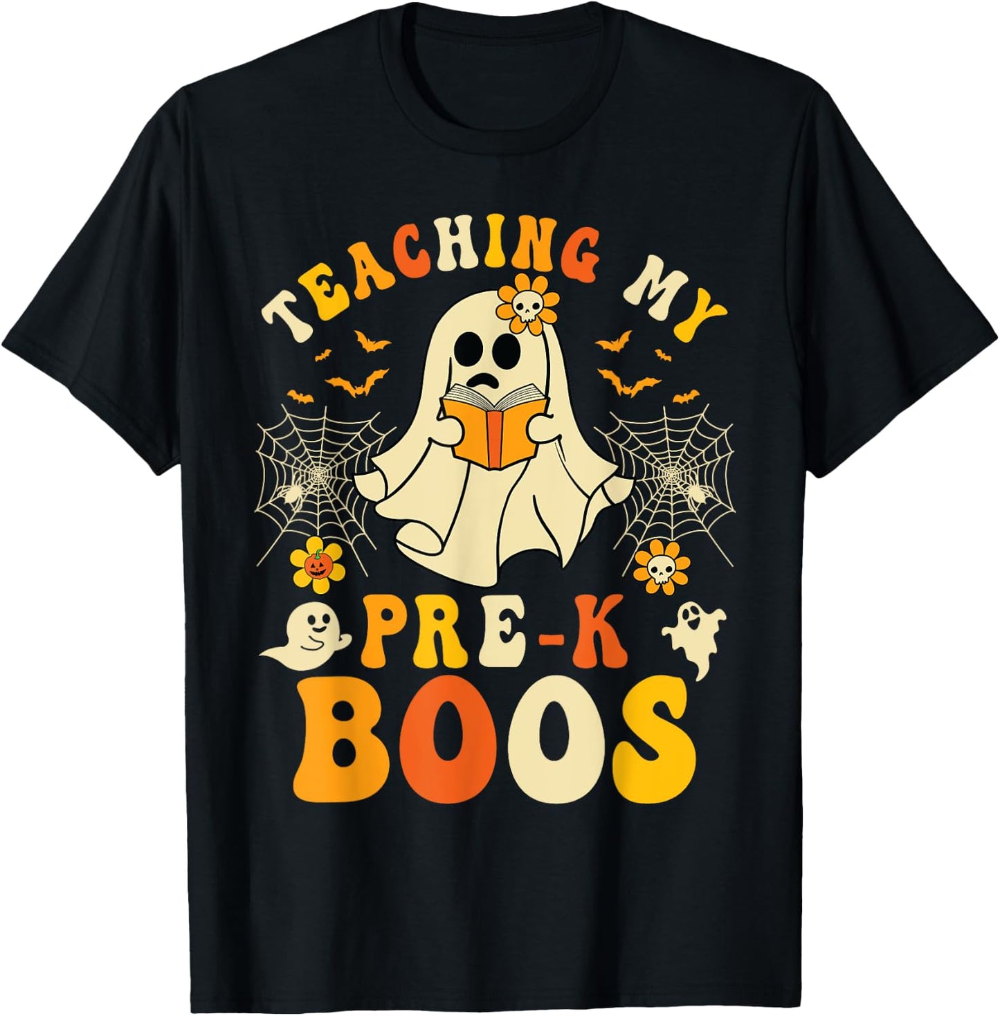 Teaching My Pre-K Boos Crew Teachers Halloween Ghost T-Shirt - T-Shirt | Black