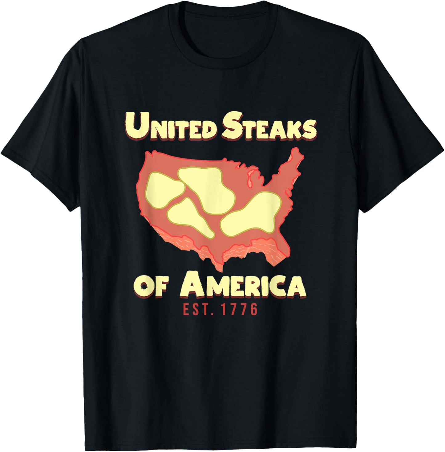 United Stakes Of America - American Steak Lover Gift T-Shirt - T-Shirt | Black