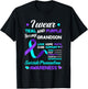 I Wear Teal & Purple For My Grandson Suicide Prevention T-Shirt - T-Shirt | Black