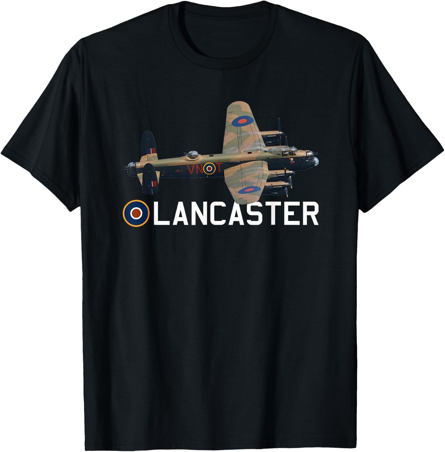 Lancaster Bomber RAF WW2 Aeroplane Aircraft Tarpaulin Avro T-Shirt - T-Shirt | Black