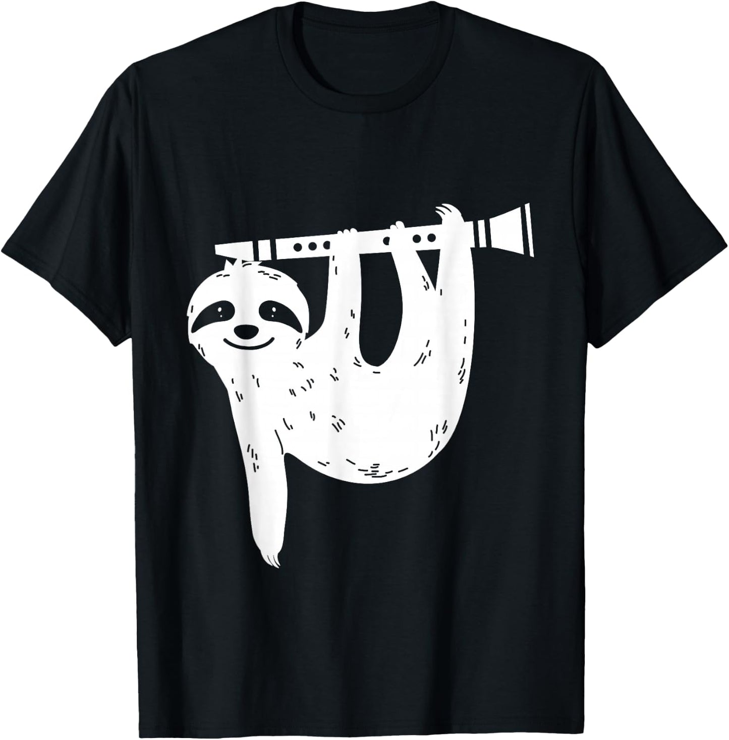 Sloth Musician Gift Clarinet T-Shirt - T-Shirt | Black