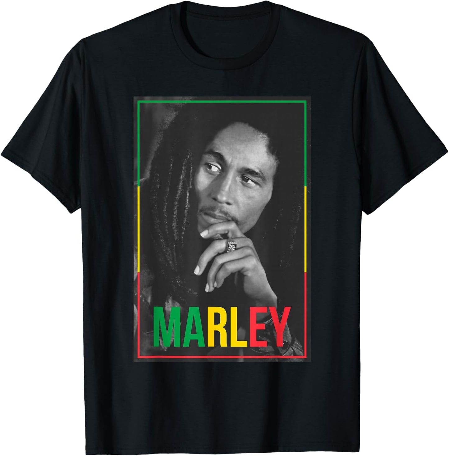 Official Bob Marley Photo White Small T-Shirt - T-Shirt | Black