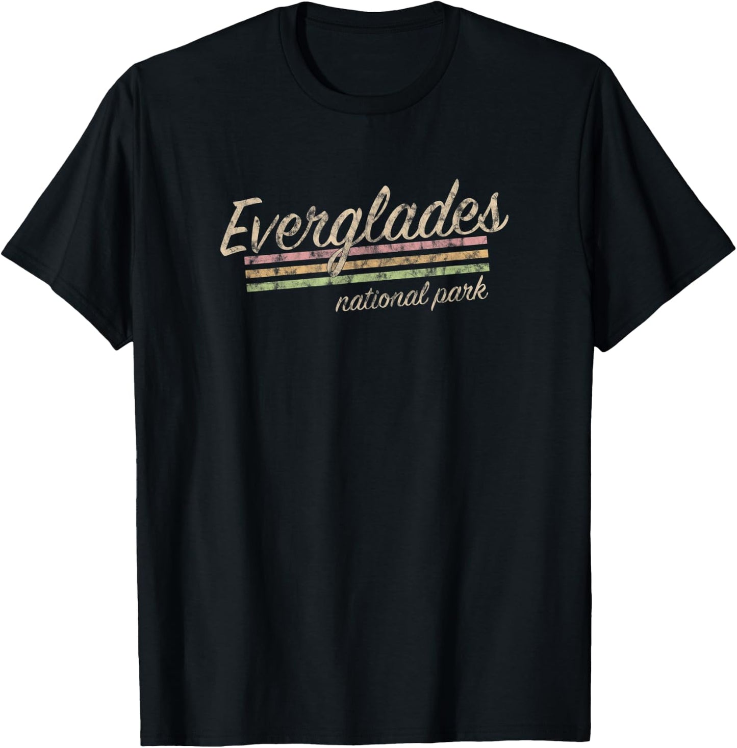 Everglades National Park Retro Vintage T-Shirt - T-Shirt | Black
