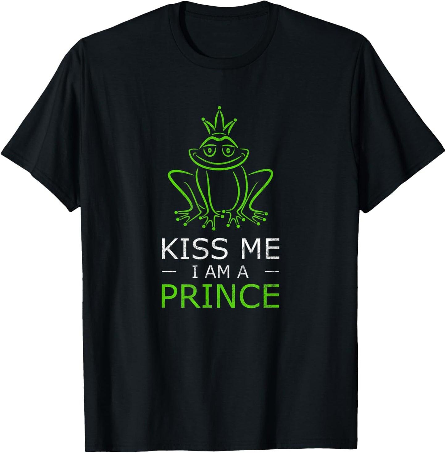Frog - Kiss me, I am a Prince - Funny fairy tale T-Shirt - T-Shirt | Black