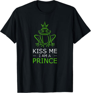 Frog - Kiss me, I am a Prince - Funny fairy tale T-Shirt - T-Shirt | Black