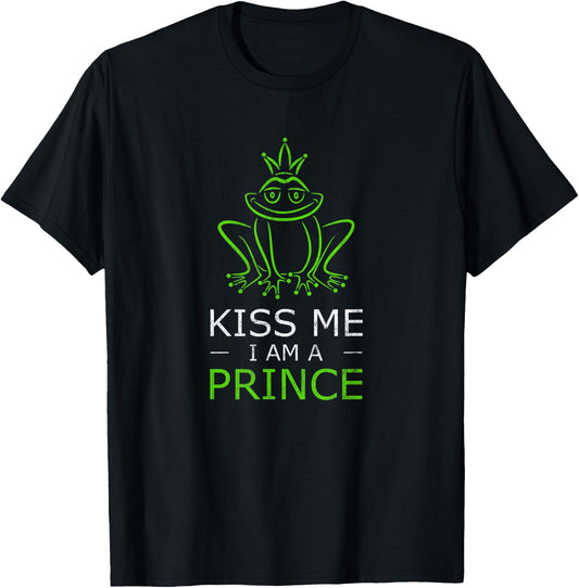 Frog - Kiss me, I am a Prince - Funny fairy tale T-Shirt - T-Shirt | Black